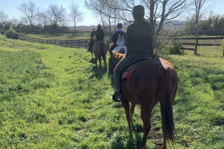 Gear Shack takes many trips each school year, including this off campus trail riding trip.